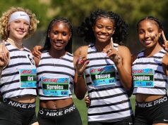 Le ragazze di Calabasas rivendicano la vittoria nella staffetta 4×100 al Mt. SAC Relays
