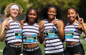 Le ragazze di Calabasas rivendicano la vittoria nella staffetta 4×100 al Mt. SAC Relays