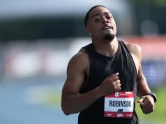 Il velocista Justin Robinson viene squalificato dai Campionati Nazionali USATF per violazione di corsia dopo aver vinto la gara dei 400 metri